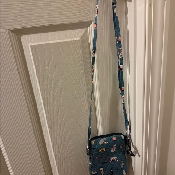 Vera Bradley Blue Quilted Crossbody Bag with Cat Design - Picture 4 of 5